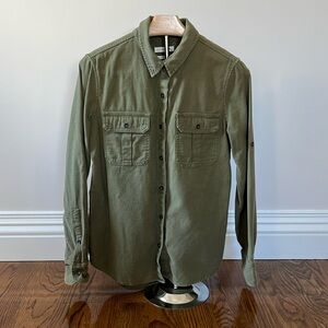 Rag & Bone Jean Small Green Bottom Down Shirt Jacket